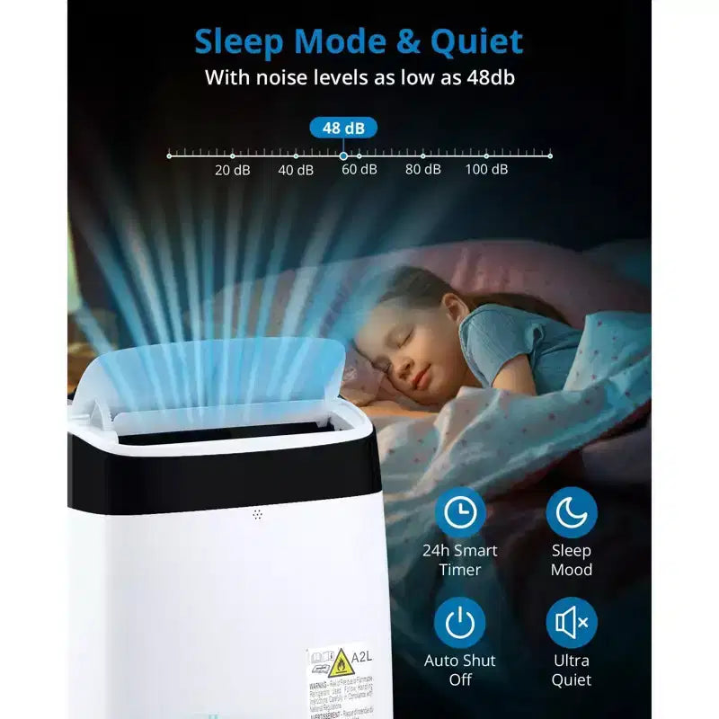 Acondicionador de aire portátil de 10000 BTU, aire acondicionado para el hogar con control remoto para habitaciones de hasta 450 pies cuadrados, funciones 3 en 1/temporizador de 24 horas/ruedas giratorias