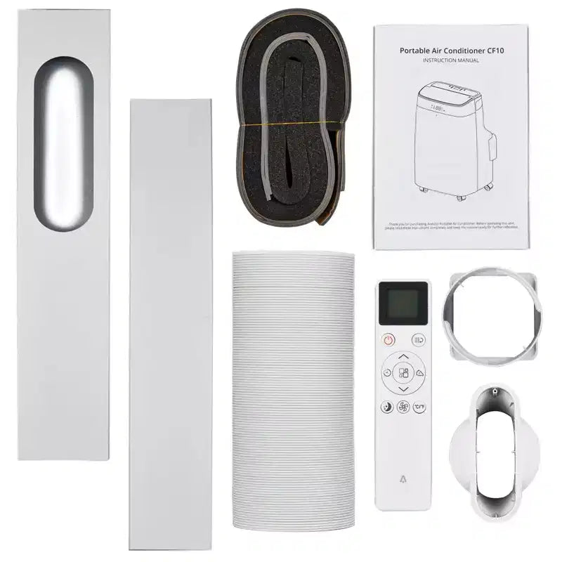 Acondicionador de aire portátil de 10000 BTU, aire acondicionado para el hogar con control remoto para habitaciones de hasta 450 pies cuadrados, funciones 3 en 1/temporizador de 24 horas/ruedas giratorias