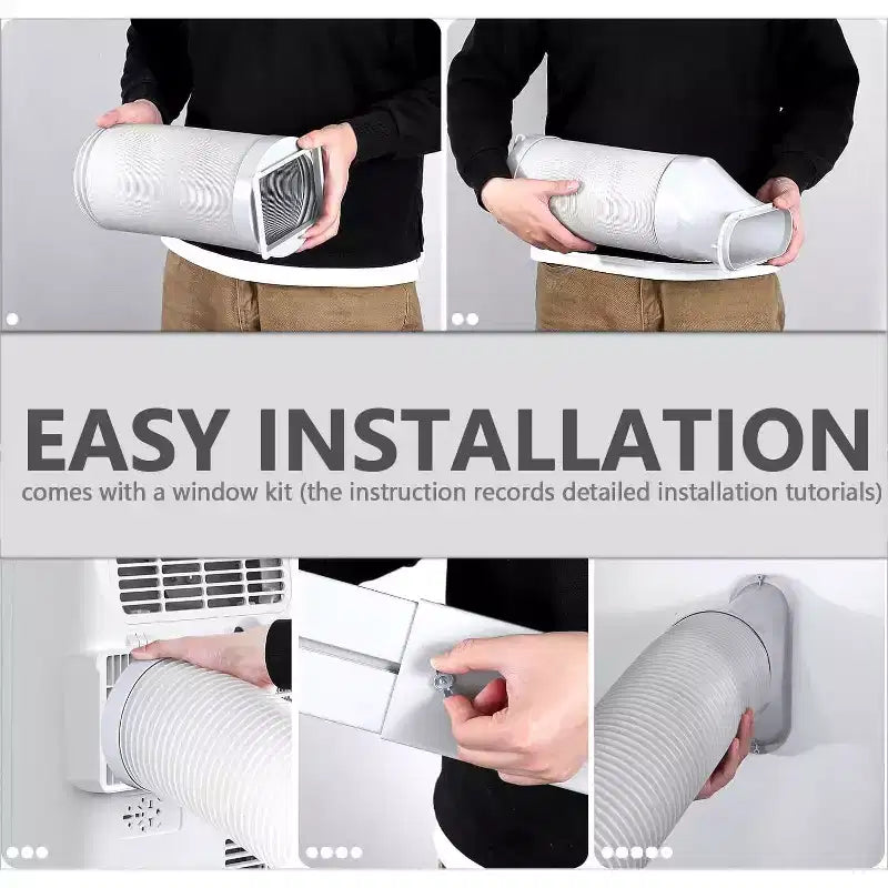 Acondicionador de aire portátil de 10000 BTU, aire acondicionado para el hogar con control remoto para habitaciones de hasta 450 pies cuadrados, funciones 3 en 1/temporizador de 24 horas/ruedas giratorias