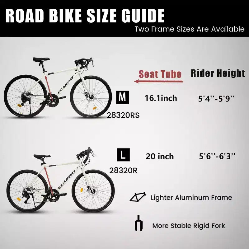 Bicicleta de carretera Whisen, cuadro ligero de aluminio, frenos de disco, 16 velocidades, aceleración rápida, apta para hombres y mujeres