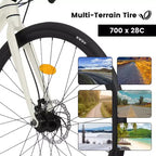 Bicicleta de carretera Whisen, cuadro ligero de aluminio, frenos de disco, 16 velocidades, aceleración rápida, apta para hombres y mujeres