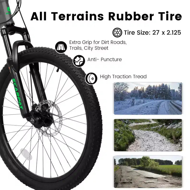 Bicicleta de montaña Whisen de doble suspensión y 27,5 pulgadas, amortiguadores delanteros y traseros, frenos de disco mecánicos, 21 velocidades