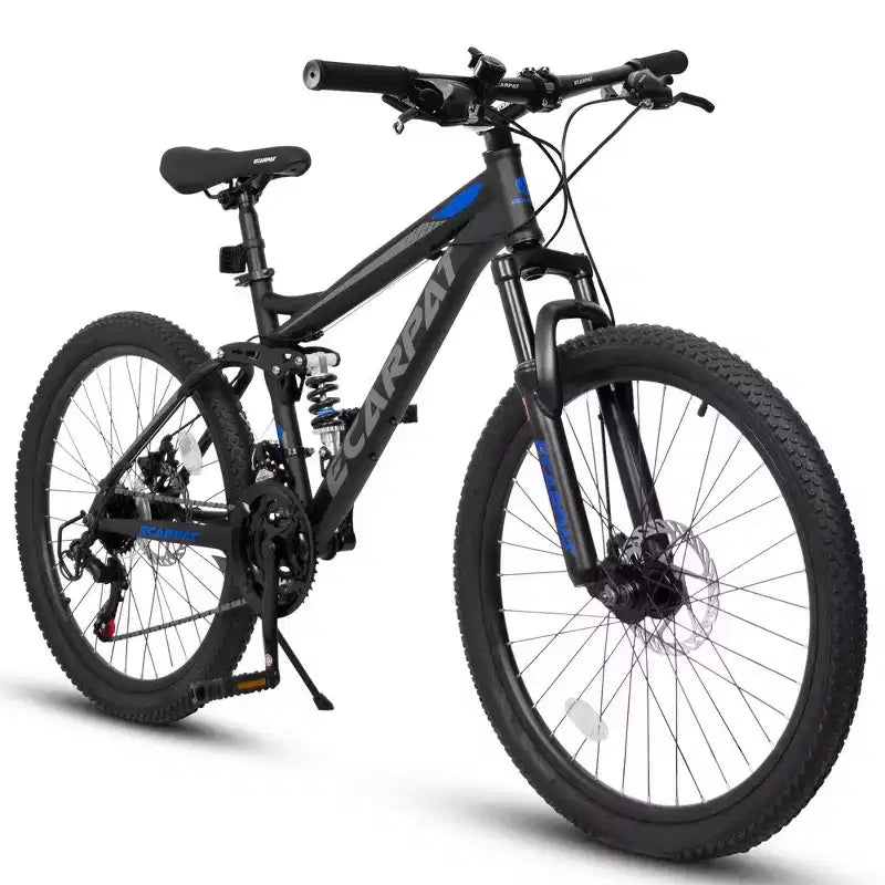 Bicicleta de montaña Whisen de doble suspensión y 27,5 pulgadas, amortiguadores delanteros y traseros, frenos de disco mecánicos, 21 velocidades