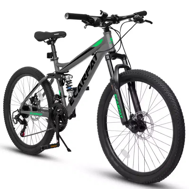 Bicicleta de montaña Whisen de doble suspensión y 27,5 pulgadas, amortiguadores delanteros y traseros, frenos de disco mecánicos, 21 velocidades