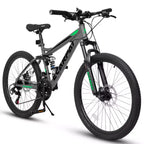 Bicicleta de montaña Whisen de doble suspensión y 27,5 pulgadas, amortiguadores delanteros y traseros, frenos de disco mecánicos, 21 velocidades