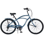 Bicicletas Whisen 26 para adultos con cuadro de acero y barra baja, 7 velocidades, frenos V delanteros y traseros