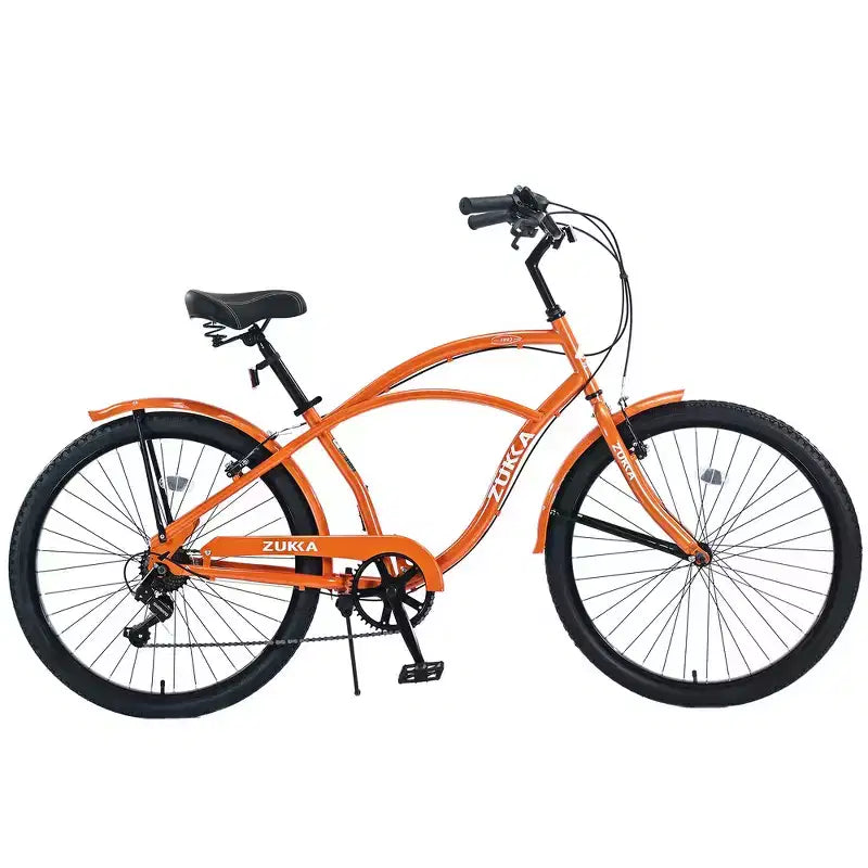 Bicicletas Whisen 26 para adultos con cuadro de acero y barra baja, 7 velocidades, frenos V delanteros y traseros