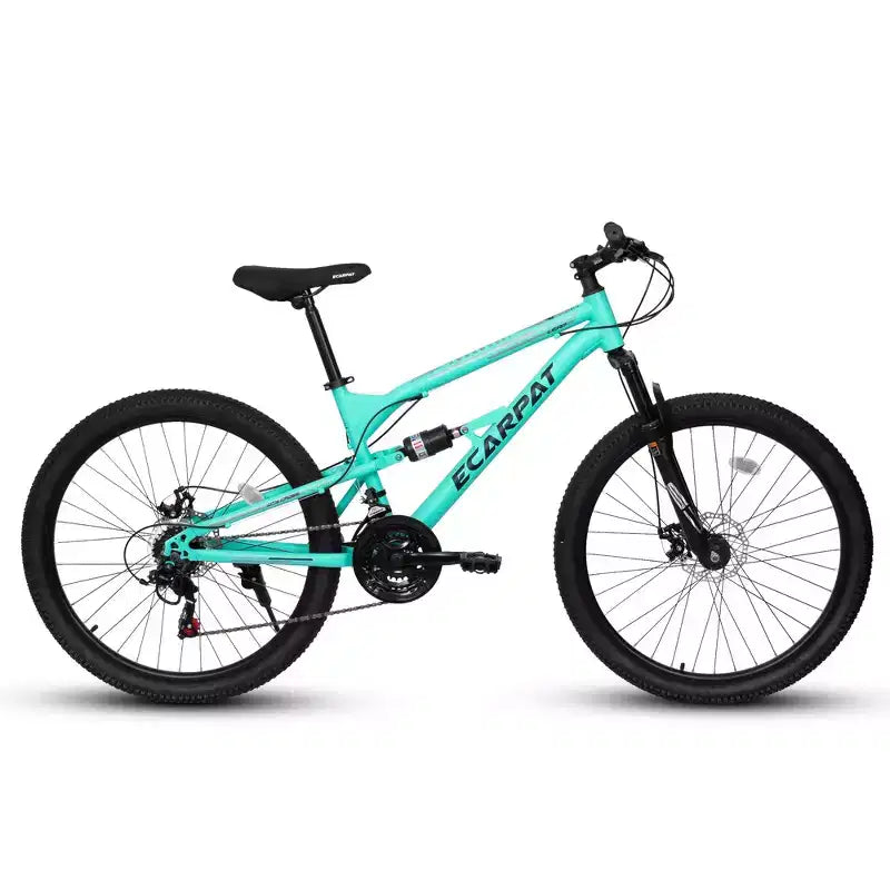 Bicicleta de Montaña Whisen de 26 Pulgadas, Cuadro de Acero, Horquilla con Suspensión, Amortiguador Adicional, 21 Velocidades, Unisex