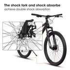 Bicicleta de Montaña Whisen de 26 Pulgadas, Cuadro de Acero, Horquilla con Suspensión, Amortiguador Adicional, 21 Velocidades, Unisex