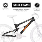 Bicicleta de Montaña Whisen de 26 Pulgadas, Cuadro de Acero, Horquilla con Suspensión, Amortiguador Adicional, 21 Velocidades, Unisex