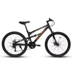 Bicicleta de Montaña Whisen de 26 Pulgadas, Cuadro de Acero, Horquilla con Suspensión, Amortiguador Adicional, 21 Velocidades, Unisex