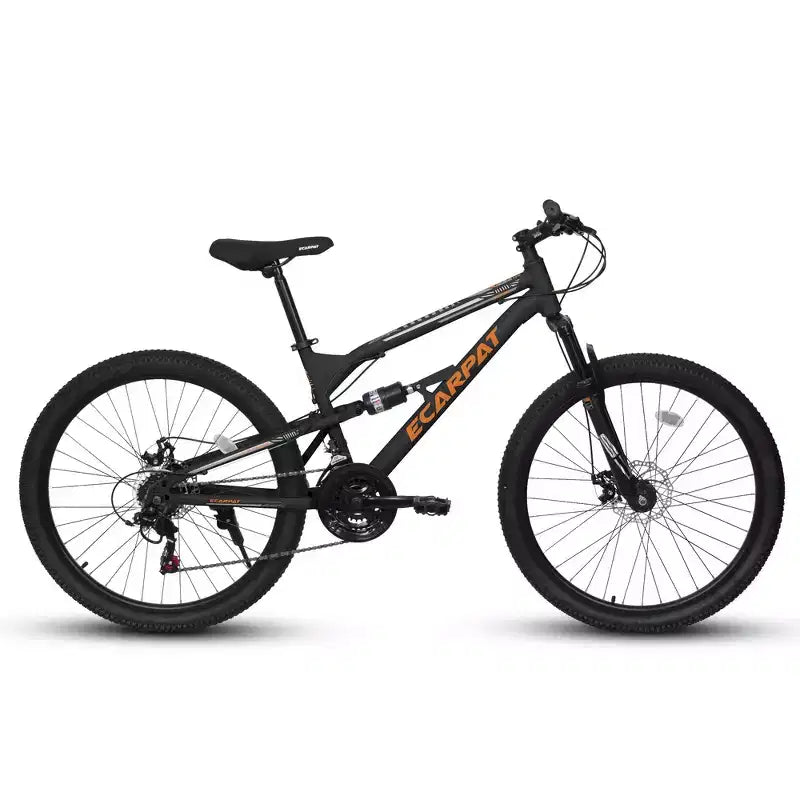 Bicicleta de Montaña Whisen de 26 Pulgadas, Cuadro de Acero, Horquilla con Suspensión, Amortiguador Adicional, 21 Velocidades, Unisex