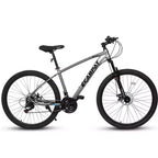 Bicicleta de Montaña Whisen de 27 Pulgadas y 21 Velocidades, Horquilla de Suspensión, Freno de Disco y Cuadro de Aluminio - Gris