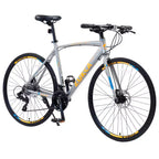 Bicicleta híbrida Whisen de 28 pulgadas para adultos, bicicleta de carretera con 24 velocidades, frenos de disco