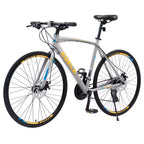 Bicicleta híbrida Whisen de 28 pulgadas para adultos, bicicleta de carretera con 24 velocidades, frenos de disco