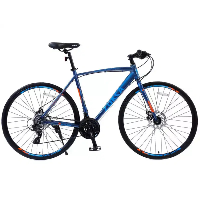Bicicleta híbrida Whisen de 28 pulgadas para adultos, bicicleta de carretera con 24 velocidades, frenos de disco