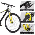 Bicicleta de montaña Hykolity de 29 pulgadas, MTB 29r, bicicleta deportiva, bici grande, suspensión total, ligera, ciclismo al aire libre para adultos, hombres y mujeres, gris neutro