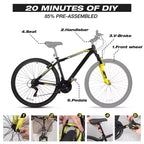 Bicicleta de montaña Hykolity de 29 pulgadas, MTB 29r, bicicleta deportiva, bici grande, suspensión total, ligera, ciclismo al aire libre para adultos, hombres y mujeres, gris neutro
