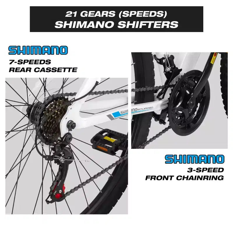 Bicicleta de montaña Hykolity de 29 pulgadas 29r MTB Bicicleta deportiva Bicicleta grande Suspensión completa Ligera Ciclismo al aire libre para hombres y mujeres adultos - Blanco pálido