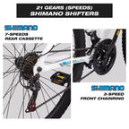 Bicicleta de montaña Hykolity de 29 pulgadas 29r MTB Bicicleta deportiva Bicicleta grande Suspensión completa Ligera Ciclismo al aire libre para hombres y mujeres adultos - Blanco pálido