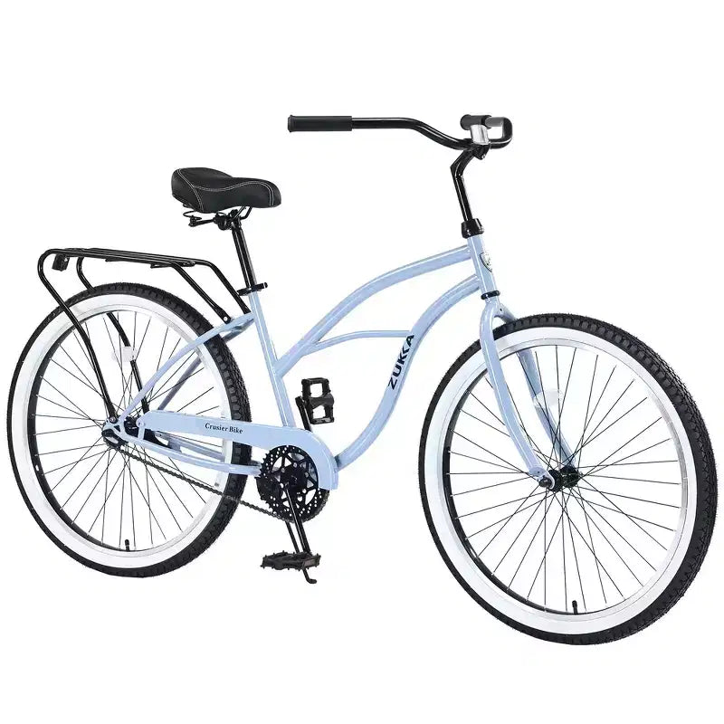 Bicicleta de crucero de playa para hombre Whisen 26, bicicletas de una sola velocidad con cuadro de acero, ruedas anchas para mayor estabilidad