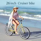 Bicicleta de crucero de playa para hombre Whisen 26, bicicletas de una sola velocidad con cuadro de acero, ruedas anchas para mayor estabilidad