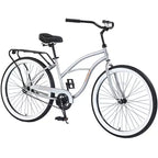 Bicicleta de crucero de playa para hombre Whisen 26, bicicletas de una sola velocidad con cuadro de acero, ruedas anchas para mayor estabilidad