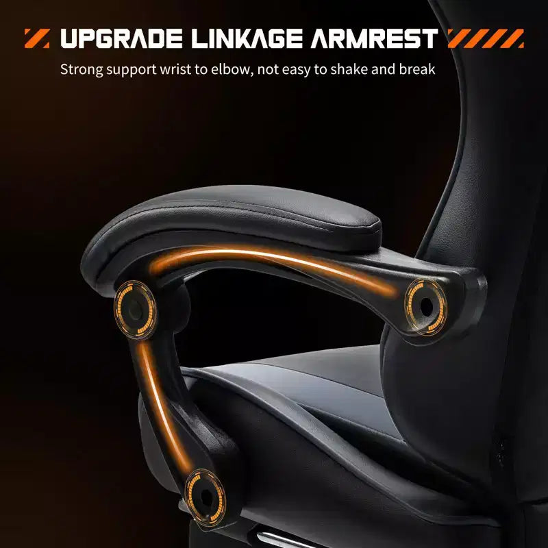 Silla gaming ergonómica Okak con reposapiés y soporte lumbar, silla de ordenador con reposacabezas y reposabrazos, silla con ruedas para estudio y oficina