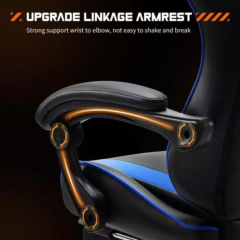 Silla gaming ergonómica Okak con reposapiés y soporte lumbar, silla de ordenador con reposacabezas y reposabrazos, silla con ruedas para estudio y oficina