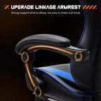 Silla gaming ergonómica Okak con reposapiés y soporte lumbar, silla de ordenador con reposacabezas y reposabrazos, silla con ruedas para estudio y oficina
