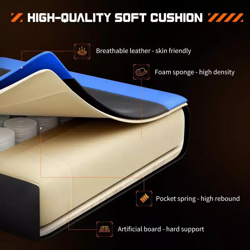 Silla gaming ergonómica Okak con reposapiés y soporte lumbar, silla de ordenador con reposacabezas y reposabrazos, silla con ruedas para estudio y oficina