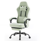 Silla de oficina ergonómica Okak con reposabrazos acolchados, silla gaming con reposapiés y soporte lumbar, silla giratoria con ruedas para casa y oficina