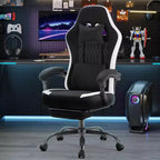 Silla de oficina ergonómica Okak con reposabrazos acolchados, silla gaming con reposapiés y soporte lumbar, silla giratoria con ruedas para casa y oficina