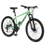 Bicicleta de montaña Whisen 26 con suspensión, cambio trasero de 8 velocidades, horquilla, neumáticos KENDA, frenos de disco dobles