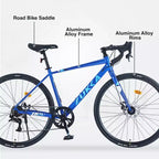 Bicicleta de Carretera Whisen 28, Bicicleta para Exteriores de Adultos con 7 Velocidades, Cuadro de Aleación de Aluminio para Hombres y Mujeres
