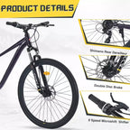 Bicicleta de montaña Whisen 27.5 con cambio trasero de 8 velocidades, suspensión delantera, cuadro de acero