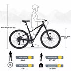 Bicicleta de montaña Whisen 27.5 con cambio trasero de 8 velocidades, suspensión delantera, cuadro de acero