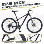 Bicicleta de montaña Whisen 27.5 con cambio trasero de 8 velocidades, suspensión delantera, cuadro de acero