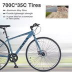 Bicicleta de carretera Whisen 28, bicicleta híbrida urbana con cuadro de aleación de aluminio Shimano de 7 velocidades y doble freno de disco