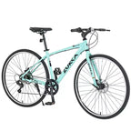 Bicicleta de carretera Whisen 28, bicicleta híbrida urbana con cuadro de aleación de aluminio Shimano de 7 velocidades y doble freno de disco