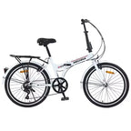 Bicicleta urbana plegable Whisen 24, bicicletas para adultos con Shimano de 7 velocidades, cuadro de acero