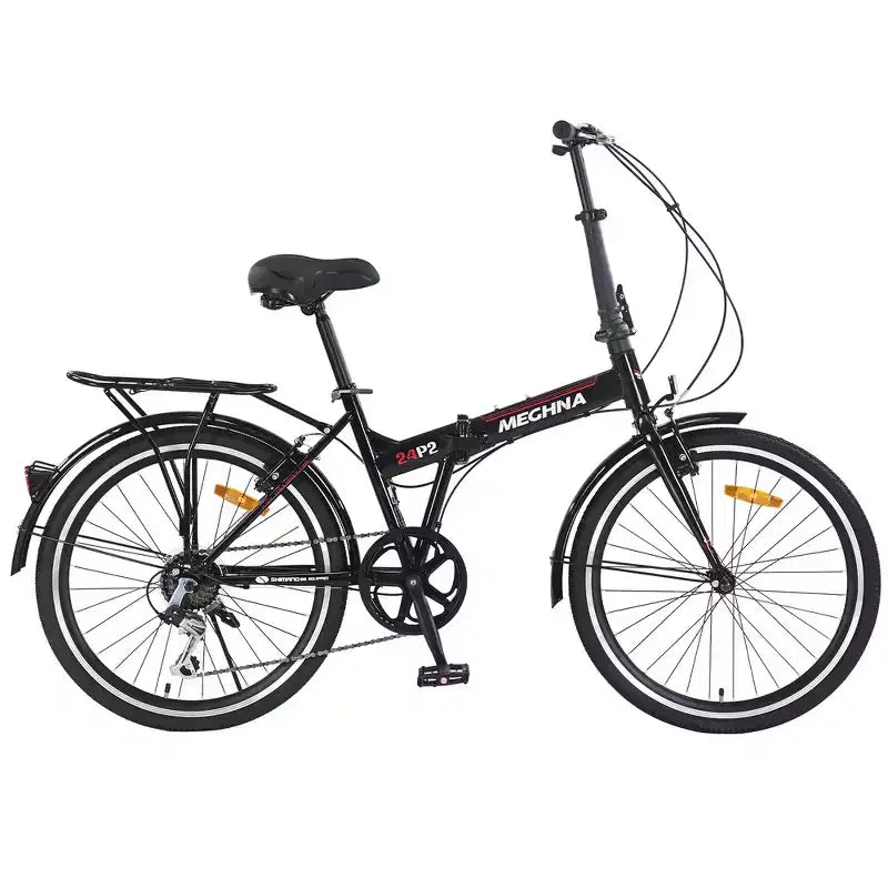 Bicicleta urbana plegable Whisen 24, bicicletas para adultos con Shimano de 7 velocidades, cuadro de acero