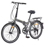 Bicicleta urbana plegable Whisen 24, bicicletas para adultos con Shimano de 7 velocidades, cuadro de acero