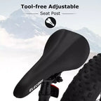 Bicicleta Okak de 24 pulgadas con neumáticos anchos y suspensión delantera, bicicleta de montaña de 7 velocidades con freno de disco y cuadro de acero de alto carbono, bicicleta de paseo para ir al trabajo