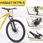 Okak Bicicleta de Montaña de 27.5 Pulgadas y 8 Velocidades con Suspensión Delantera, Bicicleta de Tierra para Niños con Frenos de Disco Dobles, Bicicleta con Cuadro de Acero para Niños y Adultos