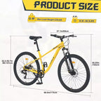Okak Bicicleta de Montaña de 27.5 Pulgadas y 8 Velocidades con Suspensión Delantera, Bicicleta de Tierra para Niños con Frenos de Disco Dobles, Bicicleta con Cuadro de Acero para Niños y Adultos