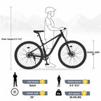 Bicicleta de Montaña Okak 29IN de Una Sola Velocidad, Bicicleta para Adultos con Cuadro de Acero y Suspensión Delantera, Bicicleta para Hombres para Viajes Diarios, Viajes, Montaña