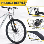 Bicicleta de Montaña Okak 29IN de Una Sola Velocidad, Bicicleta para Adultos con Cuadro de Acero y Suspensión Delantera, Bicicleta para Hombres para Viajes Diarios, Viajes, Montaña