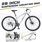 Bicicleta de Montaña Okak 29IN de Una Sola Velocidad, Bicicleta para Adultos con Cuadro de Acero y Suspensión Delantera, Bicicleta para Hombres para Viajes Diarios, Viajes, Montaña