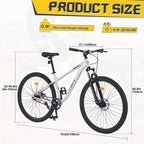 Bicicleta de Montaña Okak 29IN de Una Sola Velocidad, Bicicleta para Adultos con Cuadro de Acero y Suspensión Delantera, Bicicleta para Hombres para Viajes Diarios, Viajes, Montaña